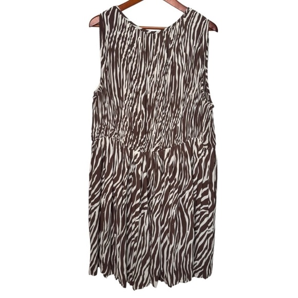 Addition Elle Zebra Animal Print Pleated
Sleeveless Midi Dress A-Line Size 20 - Picture 3 of 10